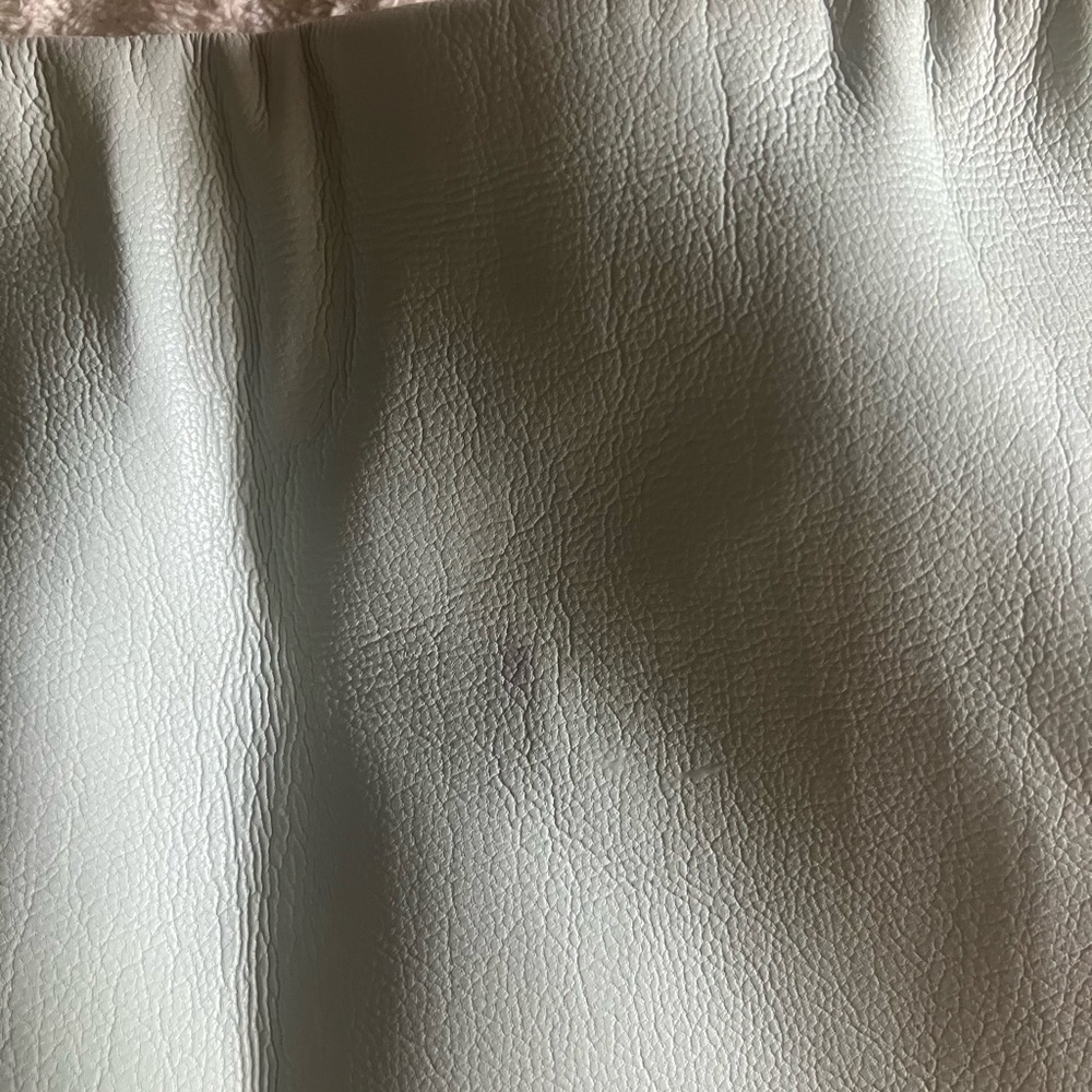 ALICE + OLIVIA Lilia Vegan Leather Crossover Skirt 4 Powder Blue Mint Green - Picture 6 of 7